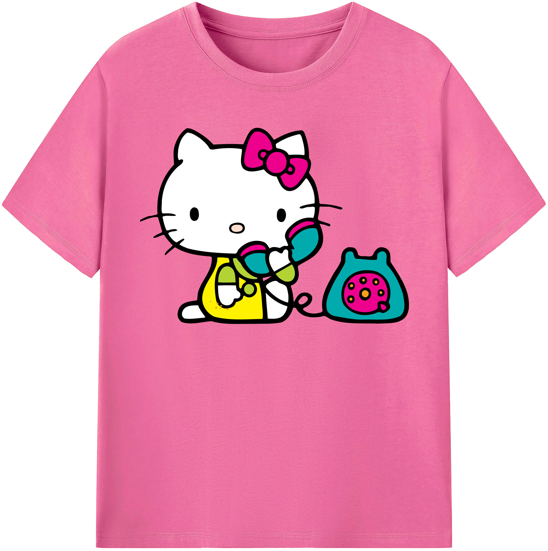 （画像用） Hello Kitty ハローキティ レディースカジュアルプリントTシャツ（綿100％）